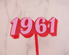 Load image into Gallery viewer, 4'' 1961 Birthday Retro Cake Topper - Made in the UK with Love from House of Toot Sweet - Just £6! Shop now at House of Toot Sweet