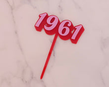 Load image into Gallery viewer, 4'' 1961 Birthday Retro Cake Topper - Made in the UK with Love from House of Toot Sweet - Just £6! Shop now at House of Toot Sweet