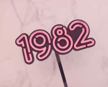 Load image into Gallery viewer, 5'' 80s Neon lights 1982 Cake topper - Made in the UK with Love from House of Toot Sweet - Just £6.50! Shop now at House of Toot Sweet