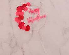 Load image into Gallery viewer, 4'' Happy Valentines Balloon Arch Acrylic Cake Topper - Made in the UK with Love from House of Toot Sweet - Just £5.50! Shop now at House of Toot Sweet