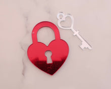 Load image into Gallery viewer, Love Lock & Key Acrylic Cake Charm - Made in the UK with Love from House of Toot Sweet - Just £4! Shop now at House of Toot Sweet
