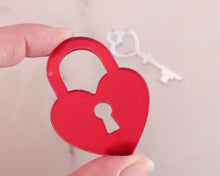 Load image into Gallery viewer, Love Lock & Key Acrylic Cake Charm - Made in the UK with Love from House of Toot Sweet - Just £4! Shop now at House of Toot Sweet