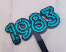 Load image into Gallery viewer, 4'' 80s Neon lights 1983 Cake topper - Made in the UK with Love from House of Toot Sweet - Just £6! Shop now at House of Toot Sweet