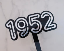 Load image into Gallery viewer, 4'' Neon lights 1952 Cake topper - Made in the UK with Love from House of Toot Sweet - Just £6! Shop now at House of Toot Sweet