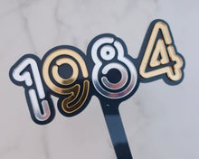 Load image into Gallery viewer, 5'' 80s Neon lights 1984 Cake topper - Made in the UK with Love from House of Toot Sweet - Just £6.50! Shop now at House of Toot Sweet
