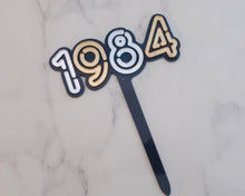 Load image into Gallery viewer, 5'' 80s Neon lights 1984 Cake topper - Made in the UK with Love from House of Toot Sweet - Just £6.50! Shop now at House of Toot Sweet