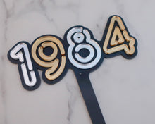 Load image into Gallery viewer, 5'' 80s Neon lights 1984 Cake topper - Made in the UK with Love from House of Toot Sweet - Just £6.50! Shop now at House of Toot Sweet