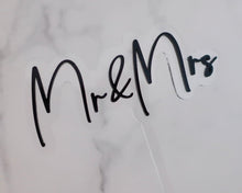 Load image into Gallery viewer, 4'' Mr & Mrs Acrylic Cake Topper - Made in the UK with Love from House of Toot Sweet - Just £4! Shop now at House of Toot Sweet