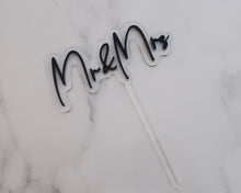 Load image into Gallery viewer, 4'' Mr & Mrs Acrylic Cake Topper - Made in the UK with Love from House of Toot Sweet - Just £4! Shop now at House of Toot Sweet