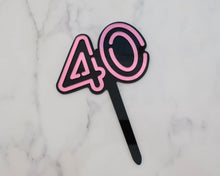 Load image into Gallery viewer, 80s Neon lights Personalised Age Name Cake topper - Made in the UK with Love from House of Toot Sweet - Just £10! Shop now at House of Toot Sweet