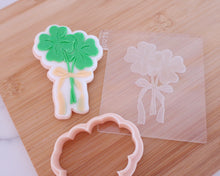 Load image into Gallery viewer, Double Shamrock with Bow Fondant Embosser / Cutter - Made in the UK with Love from House of Toot Sweet - Just £6.50! Shop now at House of Toot Sweet