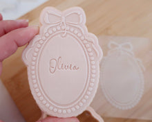 Load image into Gallery viewer, Pearl Frame with Bow Fondant Embosser / Cutter - Made in the UK with Love from House of Toot Sweet - Just £6.50! Shop now at House of Toot Sweet