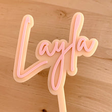 Load image into Gallery viewer, Personalised Script Name Birthday Cake Topper