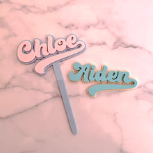 Load image into Gallery viewer, Personalised Retro single Name Cake Charm