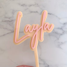 Load image into Gallery viewer, Personalised Script Name Birthday Cake Topper