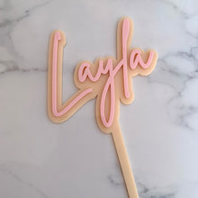 Load image into Gallery viewer, Personalised Script Name Birthday Cake Topper