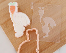 Load image into Gallery viewer, Bunny with Carrot Balloon Fondant Embosser and Cutter - Made in the UK with Love from House of Toot Sweet - Just £6.50! Shop now at House of Toot Sweet