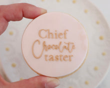 Load image into Gallery viewer, Chief Chocolate Taster Fondant Cookie Embosser - Made in the UK with Love from House of Toot Sweet - Just £6.50! Shop now at House of Toot Sweet