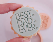 Load image into Gallery viewer, Mini Best Dad Ever Hearts Fondant Cookie Stamp - Made in the UK with Love from House of Toot Sweet - Just £5! Shop now at House of Toot Sweet