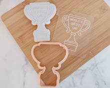 Load image into Gallery viewer, Worlds best dad Tropy Cookie Embosser / Cutter - Made in the UK with Love from House of Toot Sweet - Just £6.50! Shop now at House of Toot Sweet
