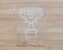 Load image into Gallery viewer, Worlds best dad Tropy Cookie Embosser / Cutter - Made in the UK with Love from House of Toot Sweet - Just £6.50! Shop now at House of Toot Sweet