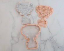 Load image into Gallery viewer, Worlds Best Dad Trophy Fondant Cookie Stamp / Cutter - Made in the UK with Love from House of Toot Sweet - Just £6.50! Shop now at House of Toot Sweet
