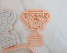 Load image into Gallery viewer, Worlds Best Dad Trophy Fondant Cookie Stamp / Cutter - Made in the UK with Love from House of Toot Sweet - Just £6.50! Shop now at House of Toot Sweet