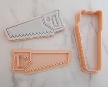 Load image into Gallery viewer, Construction Hand Saw Fondant Cookie Stamp / Cutter - Made in the UK with Love from House of Toot Sweet - Just £6.50! Shop now at House of Toot Sweet