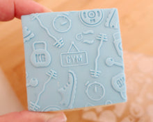 Load image into Gallery viewer, Gym Icons Texture Fondant Cookie Embosser - Made in the UK with Love from House of Toot Sweet - Just £7! Shop now at House of Toot Sweet