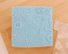 Load image into Gallery viewer, Gym Icons Texture Fondant Cookie Embosser - Made in the UK with Love from House of Toot Sweet - Just £7! Shop now at House of Toot Sweet