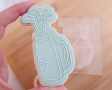 Load image into Gallery viewer, Golf Club Bag Fondant Cookie Embosser / Cutter - Made in the UK with Love from House of Toot Sweet - Just £6.50! Shop now at House of Toot Sweet