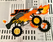 Load image into Gallery viewer, Flaming Monster Truck Cake Charm/ Topper