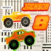 Load image into Gallery viewer, Custom Racing Monster Truck Cake Charm/ Topper