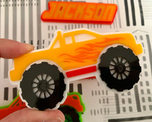 Load image into Gallery viewer, Custom Racing Monster Truck Cake Charm/ Topper