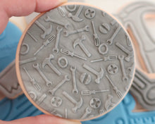 Load image into Gallery viewer, Construction Tools Texture Fondant Cookie Embosser - Made in the UK with Love from House of Toot Sweet - Just £7! Shop now at House of Toot Sweet