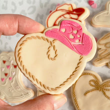 Load image into Gallery viewer, Rope Heart with Cowgirl Hat Fondant Embosser & Cutter