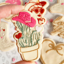 Load image into Gallery viewer, Cactus with Hearts & Cowgirl Hat Fondant Embosser & Cutter