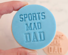 Load image into Gallery viewer, Sports Mad Dad Fondant Cookie Stamp - Made in the UK with Love from House of Toot Sweet - Just £5! Shop now at House of Toot Sweet