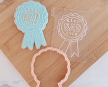 Load image into Gallery viewer, Best Dad Ever Rosette Fondant Cookie Embosser / Cutter - Made in the UK with Love from House of Toot Sweet - Just £6.50! Shop now at House of Toot Sweet