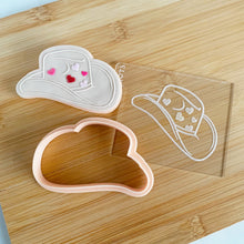 Load image into Gallery viewer, Cowgirl Hat with Hearts Fondant Embosser & Cutter