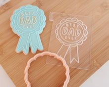 Load image into Gallery viewer, Best Dad Ever Rosette Fondant Cookie Embosser / Cutter - Made in the UK with Love from House of Toot Sweet - Just £6.50! Shop now at House of Toot Sweet