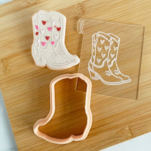 Load image into Gallery viewer, Cowgirl Boots with Hearts Fondant Embosser & Cutter