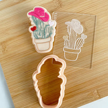 Load image into Gallery viewer, Cactus with Hearts & Cowgirl Hat Fondant Embosser & Cutter