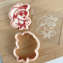 Load image into Gallery viewer, Retro Cowgirl Fondant Embosser & Cutter