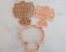 Load image into Gallery viewer, Gone Fishing fondant cookie Stamp / Cutter - Made in the UK with Love from House of Toot Sweet - Just £5.50! Shop now at House of Toot Sweet