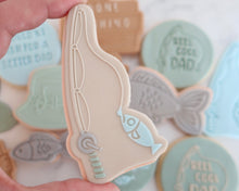 Load image into Gallery viewer, Fishing Rod With Fish Fondant Cookie Embosser / Cutter - Made in the UK with Love from House of Toot Sweet - Just £6.50! Shop now at House of Toot Sweet