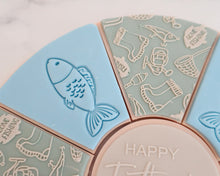 Load image into Gallery viewer, Fishing Mad Pizza Platter Fondant Cookie Embosser / Cutter - Made in the UK with Love from House of Toot Sweet - Just £6! Shop now at House of Toot Sweet