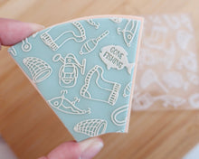 Load image into Gallery viewer, Fishing Mad Pizza Platter Fondant Cookie Embosser / Cutter - Made in the UK with Love from House of Toot Sweet - Just £4.99! Shop now at House of Toot Sweet