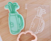 Load image into Gallery viewer, Golf Club Bag Fondant Cookie Embosser / Cutter - Made in the UK with Love from House of Toot Sweet - Just £6.50! Shop now at House of Toot Sweet