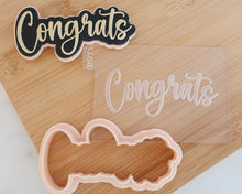 Load image into Gallery viewer, Congrats - Fondant Cookie Embosser / Cutter - Made in the UK with Love from House of Toot Sweet - Just £6! Shop now at House of Toot Sweet